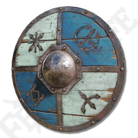 Blue-White Wooden Shield