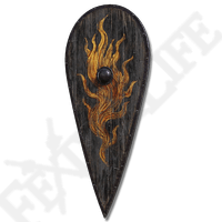 Flame Crest Wooden Shield