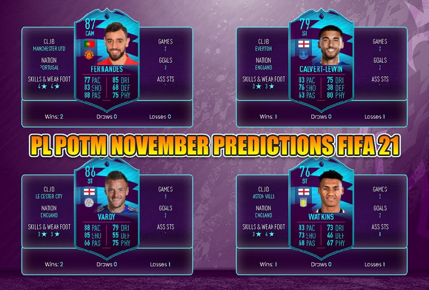 PL POTM NOVEMBER PREDICTIONS FIFA 21