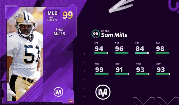Madden 21 Series 6 MUT Master - Sam Mills