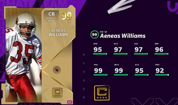 Madden 21 Series 6 Gold 99 Team Captains - Aeneas Williams