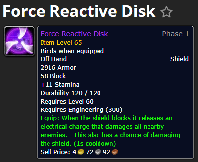 WoW TBC Classic BEST Paladin Shield For AOE Farming - Force Reactive Disk
