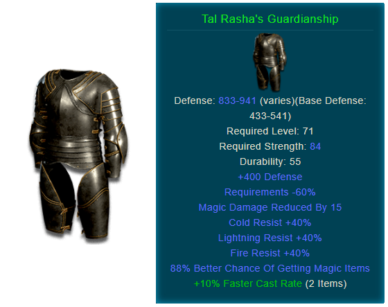Diablo 2 Resurrected Tal Rasha's Guardianship