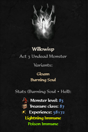 Diablo 2 Resurrected Deadliest Monsters - Willowisp