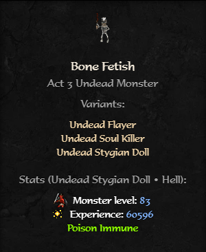 Diablo 2 Resurrected Deadliest Monsters - Bone Fetish