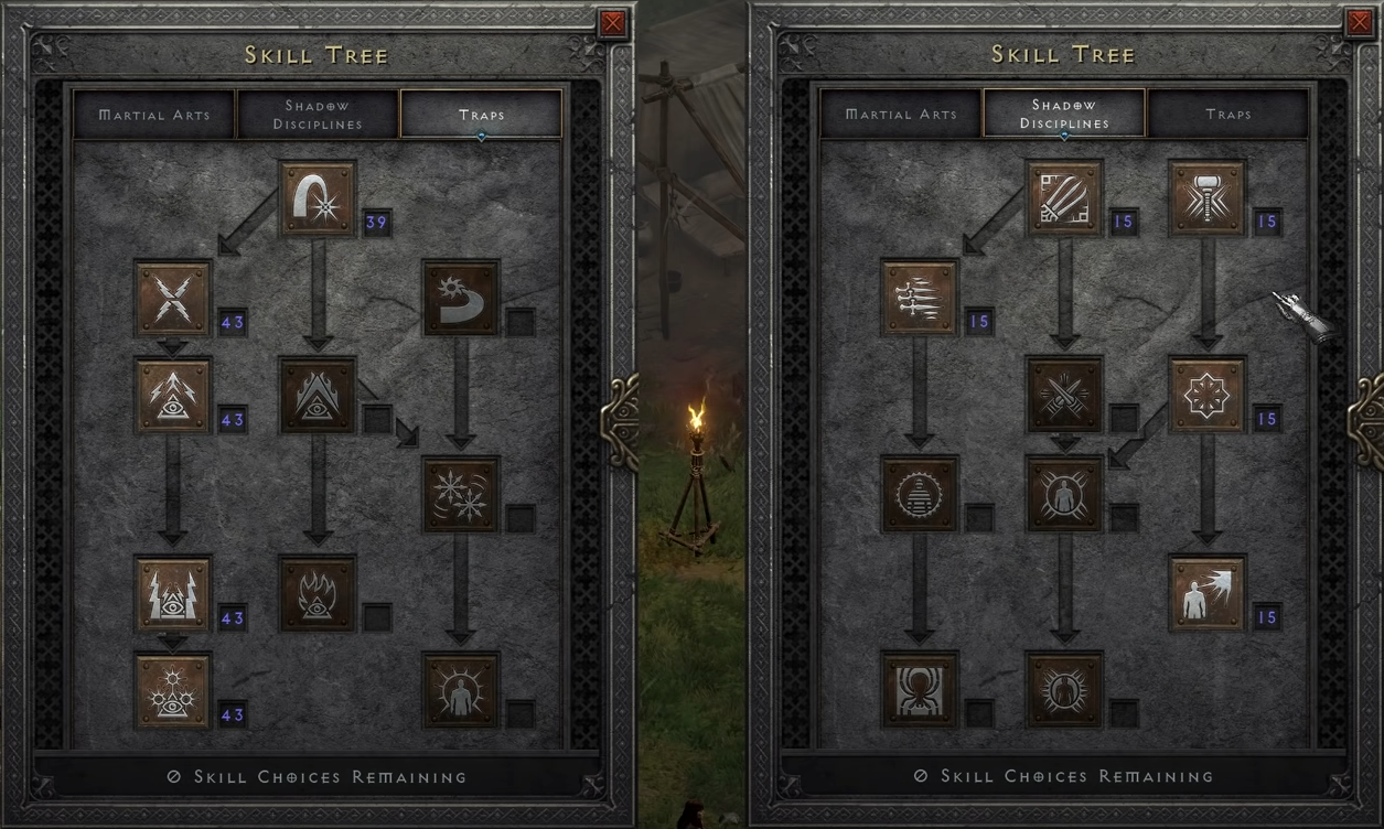 Diablo 2 Resurrected Death Sentry Corpse Explosion Trapsin Assassin Build - Skill Tree