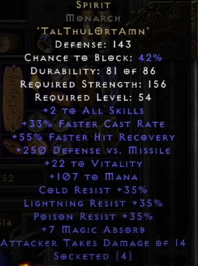 4 socket monarch shield diablo 2