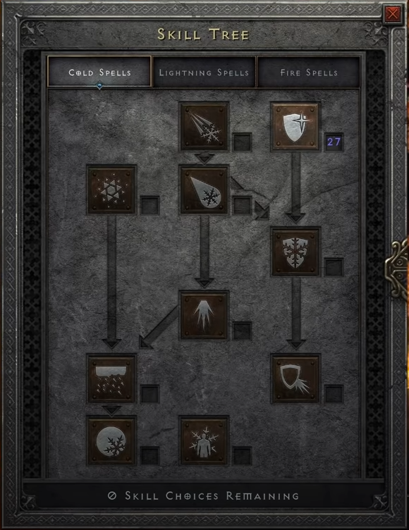 Diablo 2 Resurrected Zeal Passion Melee Sorceress Build - Cold Skill Tree