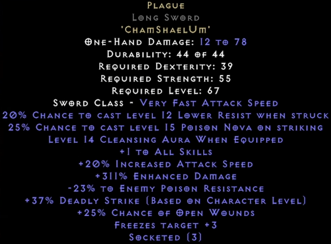 D2R 2.4 Ladder New Runewords - Plague