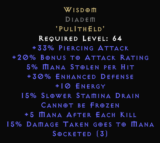 D2R 2.4 Ladder New Runewords - Wisdom