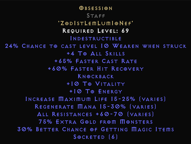 D2R 2.4 Ladder New Runewords - Obsession