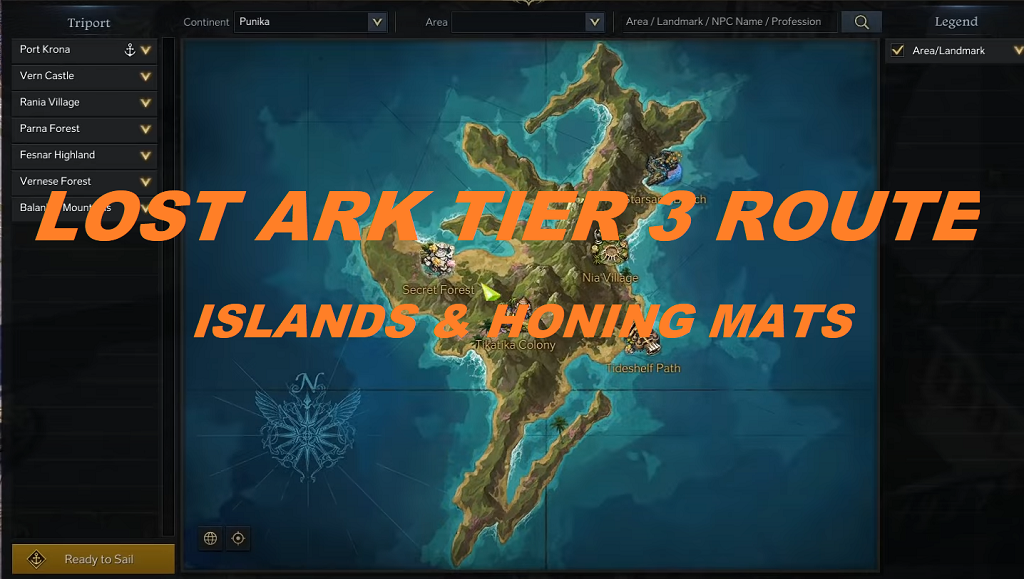 Lost Ark Tier 3 Island Route & Gear Honing Materials Guide