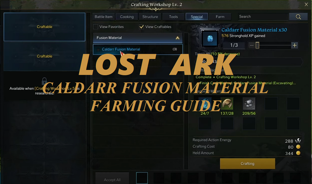 Lost Ark Caldarr Fusion Material Farm: How To Get Caldarr Fusion Materials with Excavating, Hunting, Fishing?