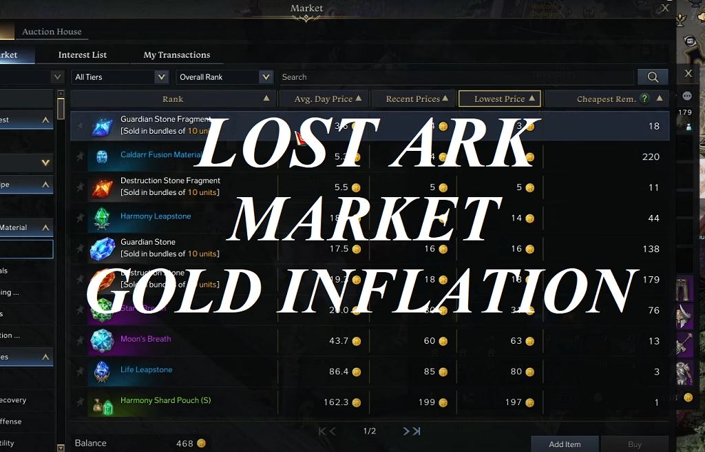 Lost Ark Gold Inflation & Deflation Guide: How To Make Gold Profit from Market Crash?