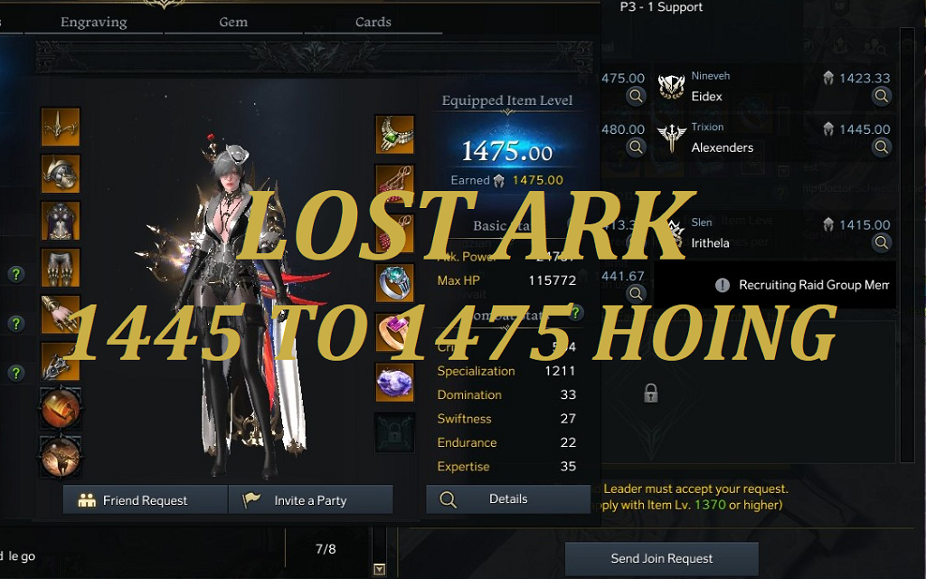 Lost Ark Fast & Cheap 1445 To 1475 Gear Honing Methods | Lost Ark T3 Relic Set Honing Guide