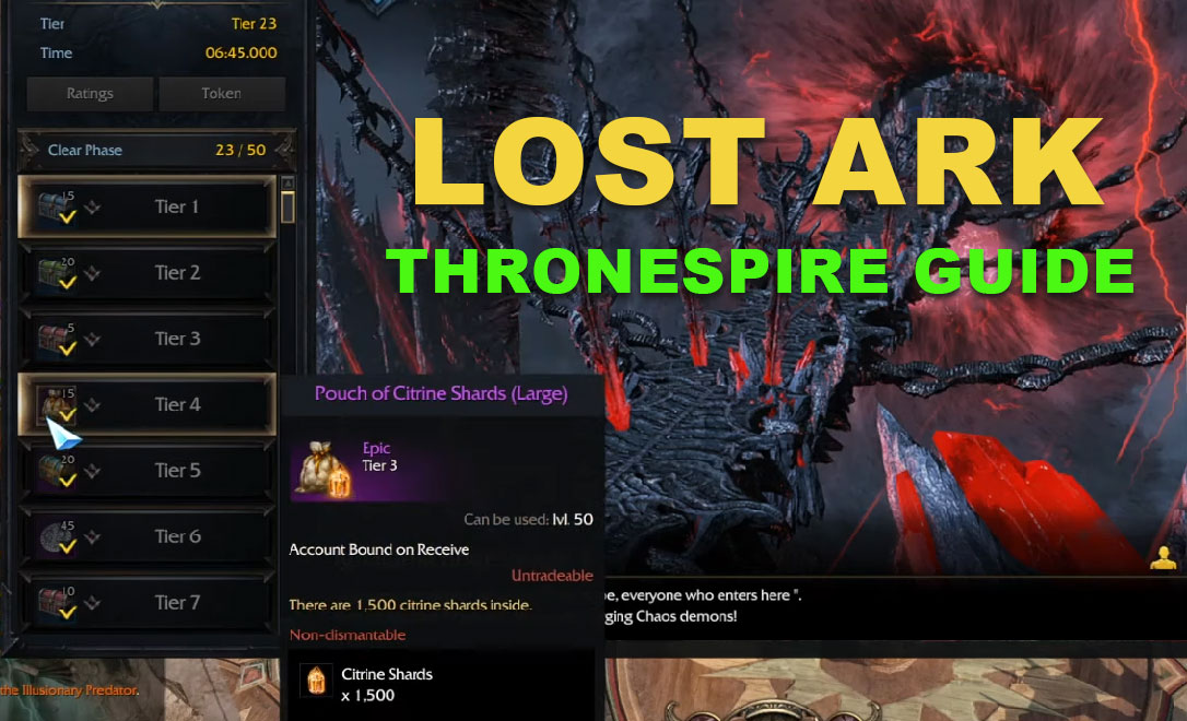 Lost Ark Thronespire Rewards| How To Clear Each Floor & Get Reward Fast