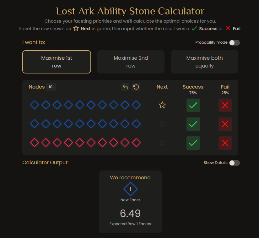 Lost Ark Ability Stone Calculator