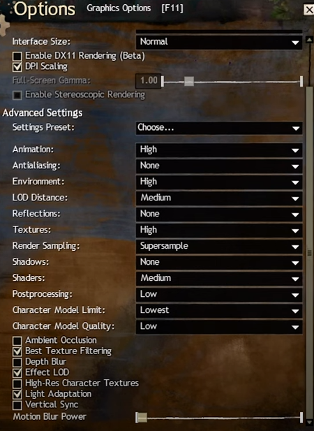 GW2 graphic settings