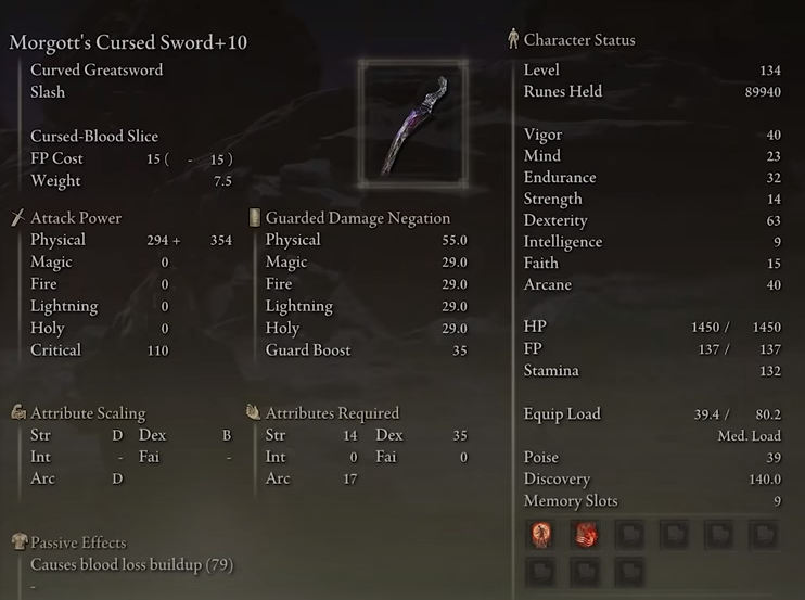 Best Dex/Arcane Build in Elden Ring - Elden Ring Morgott's Cursed Sword Build Guide