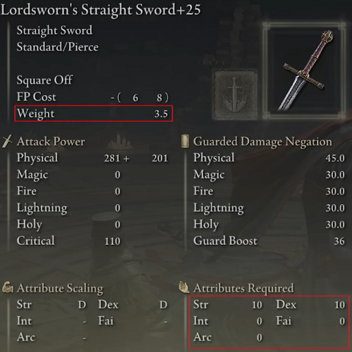 Elden Ring Straight Swords Tier List - Lordworn's Straight Sword