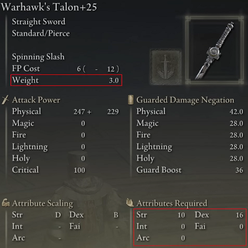 Elden Ring Straight Swords Tier List - Warhawk's Talon