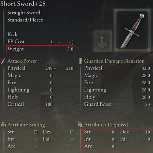 Elden Ring Straight Swords Tier List - Short Sword