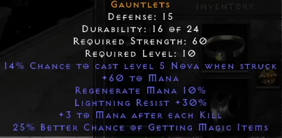 D2R 2.7 Nova Sorc Gear - Gloves