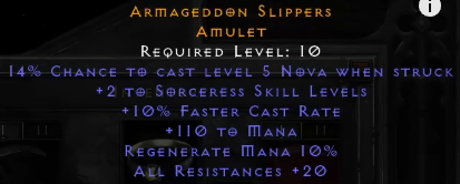 D2R 2.7 Nova Sorc Gear - Amulet