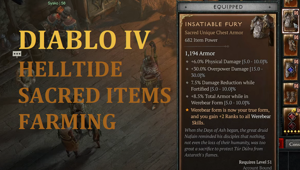 D4 Sacred Legendary Gear & Unique Items Fast Farm | Dialo 4 Helltide Event Guide