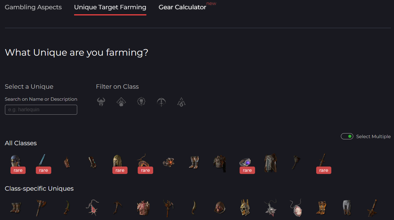 Giablo IV Target Farm Tool